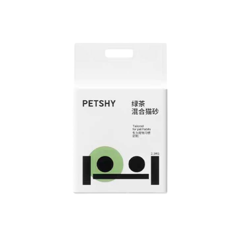 PETSHY Green tea Tofu Cat Litter Fine Mixed Bentonite Deodorant