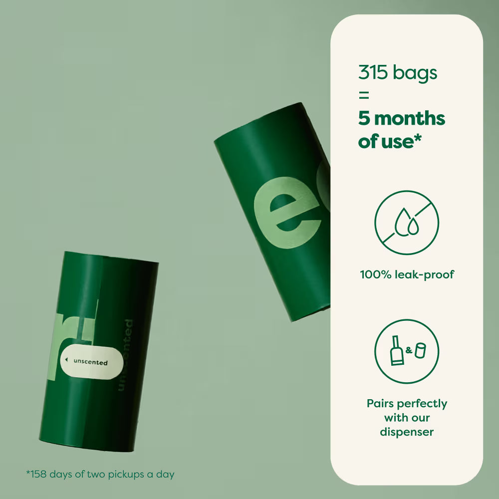 Earth Rated Poo Bags Unscented 65% Recycled Plastic