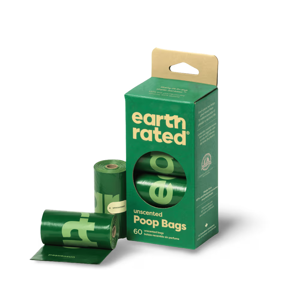 Earth Rated Poo Bags Unscented 65% Recycled Plastic