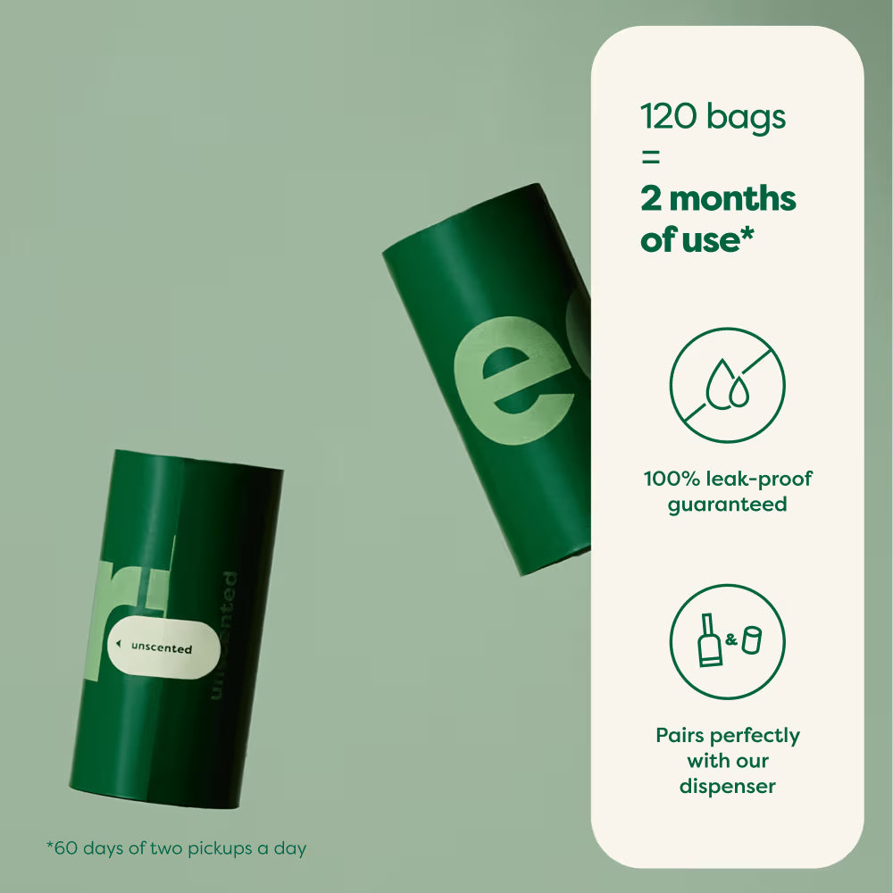 Earth Rated Poo Bags Unscented 65% Recycled Plastic